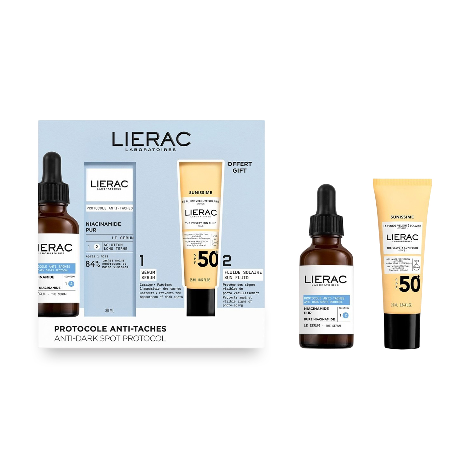 Набір для обличчя Lierac Anti-Dark Spot Protocol (сироватка, 30 мл + сонцезахисний флюїд, 25 мл)